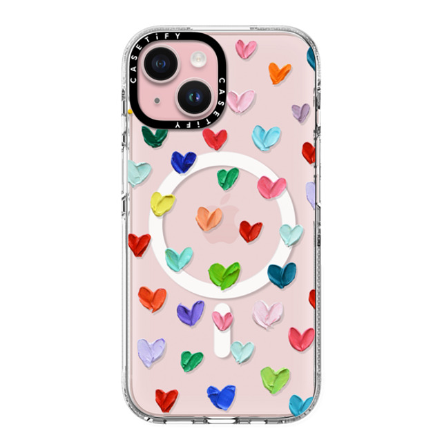 Ann Marie Coolick x CASETiFY iPhone 15 ケース クリア クリア ケース MagSafe対応 Polka Daub Hearts