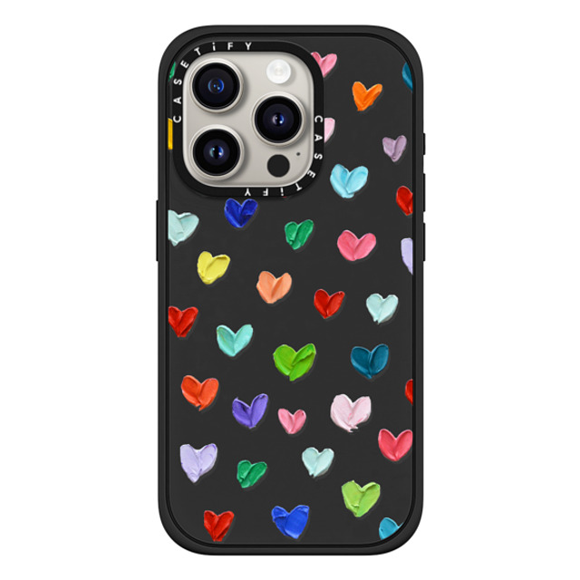 Ann Marie Coolick x CASETiFY iPhone 15 Pro ケース マットブラック インパクトケース MagSafe対応 Polka Daub Hearts