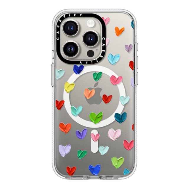 Ann Marie Coolick x CASETiFY iPhone 15 Pro ケース クリア クリア ケース MagSafe対応 Polka Daub Hearts