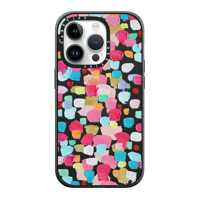 Ann Marie Coolick x CASETiFY iPhone 14 Pro ケース マットブラック インパクトケース MagSafe対応 Magenta Confetti