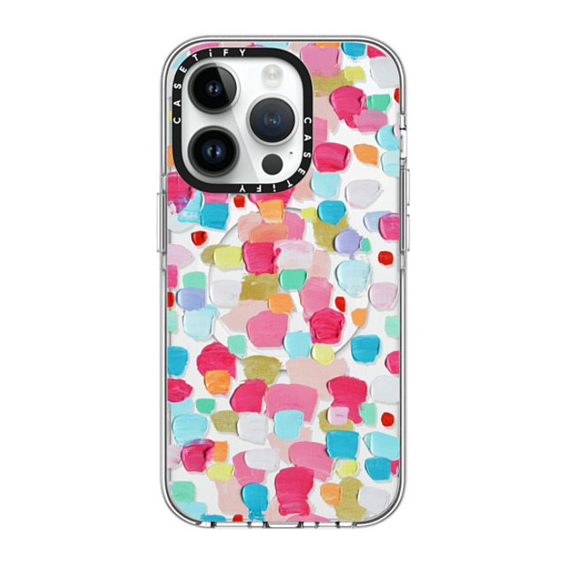 Ann Marie Coolick x CASETiFY iPhone 14 Pro ケース クリア クリア ケース MagSafe対応 Magenta Confetti