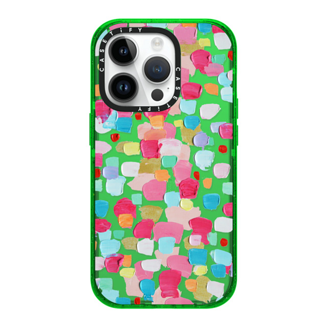 Ann Marie Coolick x CASETiFY iPhone 14 Pro ケース グリーン インパクトケース Magenta Confetti