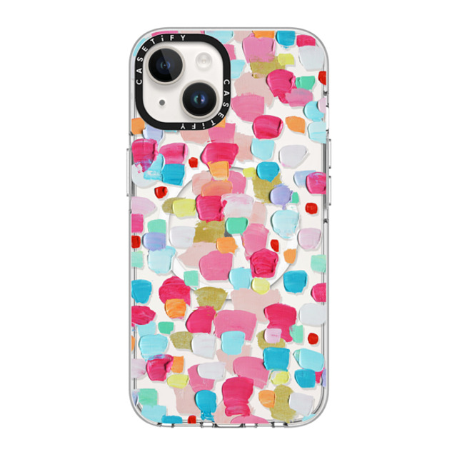 Ann Marie Coolick x CASETiFY iPhone 14 ケース クリア クリア ケース MagSafe対応 Magenta Confetti