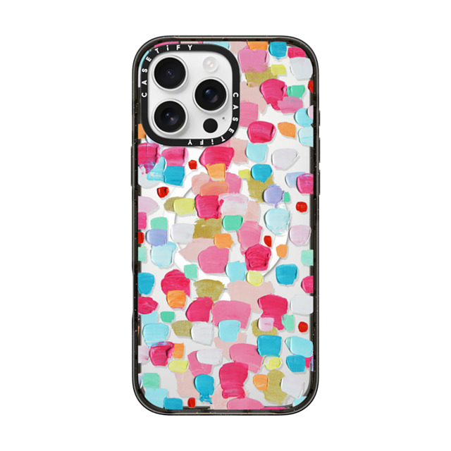 Ann Marie Coolick x CASETiFY iPhone 16 Pro Max ケース ブラック インパクトケース MagSafe対応 Magenta Confetti