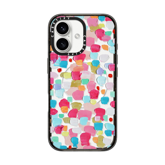 Ann Marie Coolick x CASETiFY iPhone 16 ケース ブラック インパクトケース MagSafe対応 Magenta Confetti