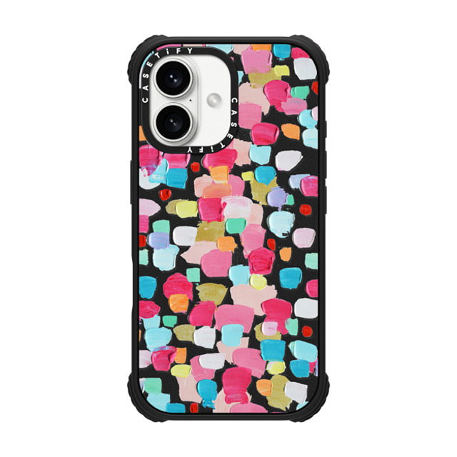 Ann Marie Coolick x CASETiFY iPhone 16 ケース マットブラック ウルトラ インパクトケース MagSafe 対応 Magenta Confetti