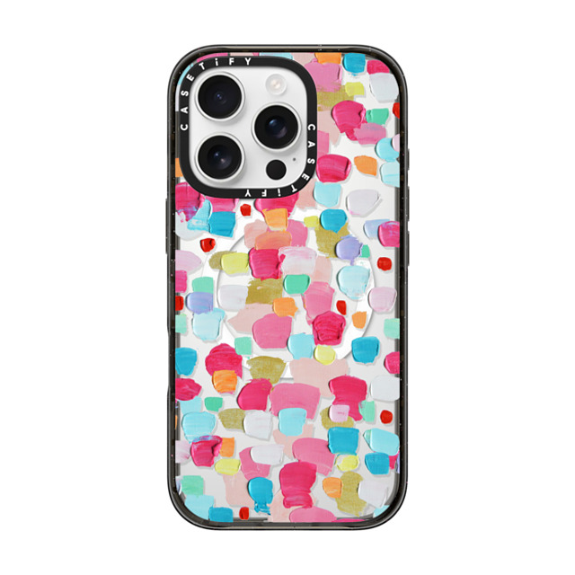 Ann Marie Coolick x CASETiFY iPhone 16 Pro ケース ブラック インパクトケース MagSafe対応 Magenta Confetti