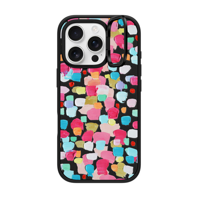 Ann Marie Coolick x CASETiFY iPhone 16 Pro ケース マットブラック インパクトリングスタンドケース MagSafe対応 Magenta Confetti