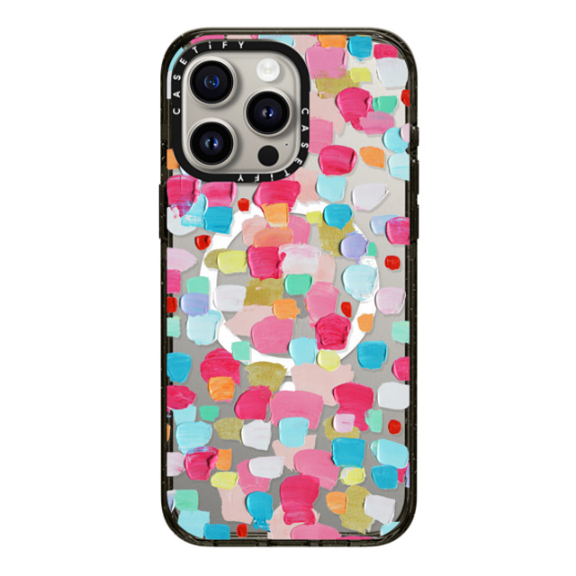 Ann Marie Coolick x CASETiFY iPhone 15 Pro Max ケース ブラック インパクトケース MagSafe対応 Magenta Confetti