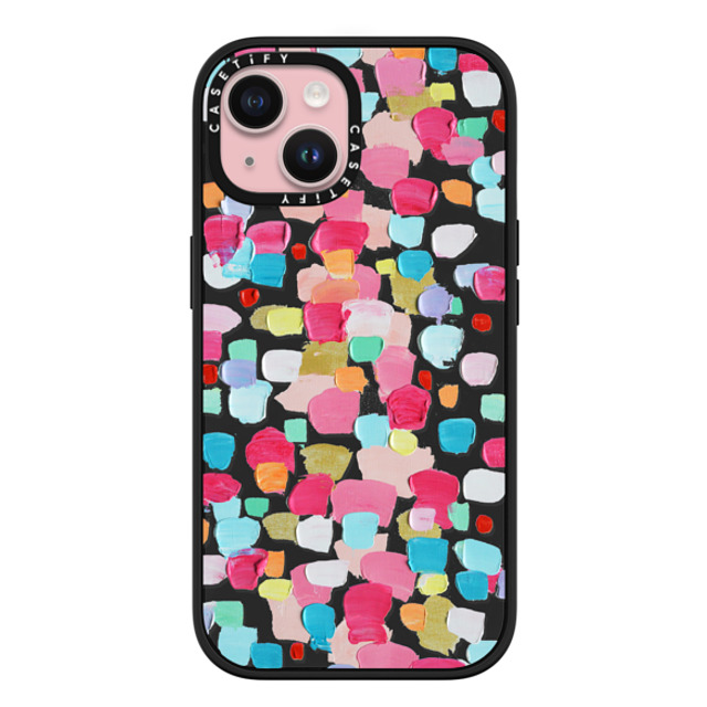 Ann Marie Coolick x CASETiFY iPhone 15 ケース マットブラック インパクトケース MagSafe対応 Magenta Confetti