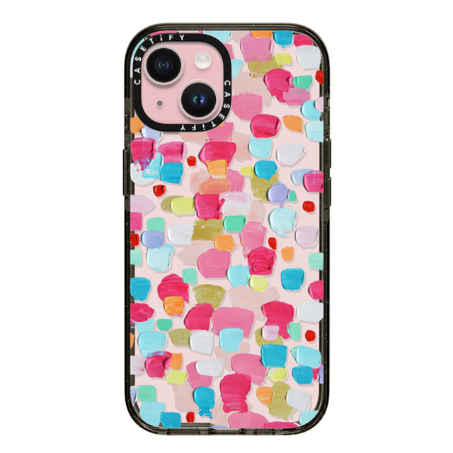 Ann Marie Coolick x CASETiFY iPhone 15 ケース ブラック インパクトケース Magenta Confetti