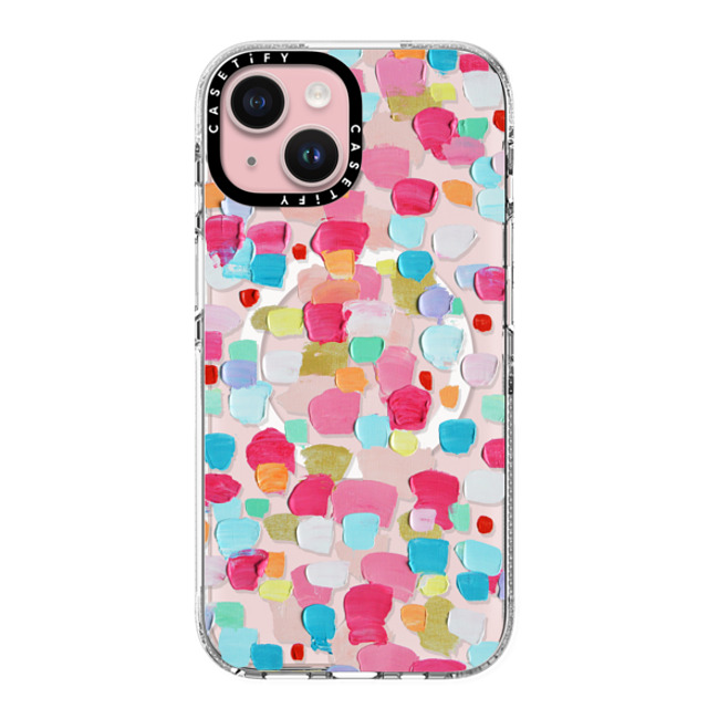 Ann Marie Coolick x CASETiFY iPhone 15 ケース クリア クリア ケース MagSafe対応 Magenta Confetti