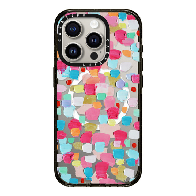 Ann Marie Coolick x CASETiFY iPhone 15 Pro ケース ブラック インパクトケース MagSafe対応 Magenta Confetti