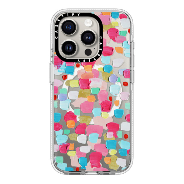 Ann Marie Coolick x CASETiFY iPhone 15 Pro ケース クリア クリア ケース MagSafe対応 Magenta Confetti