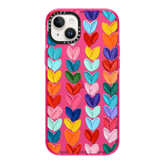 Ann Marie Coolick x CASETiFY iPhone 14 Plus ケース Bubble Gum インパクトケース Clear Polka Daub Hearts Ann Marie Coolick x CASETiFY iPhone 14 Plus ケース Bubble Gum インパクトケース Clear Polka Daub Hearts