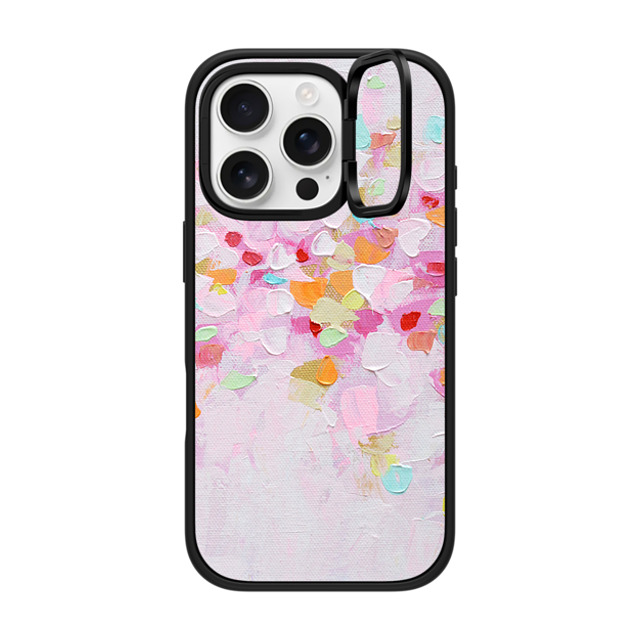 Ann Marie Coolick x CASETiFY iPhone 16 Pro ケース マットブラック インパクトリングスタンドケース MagSafe対応 Carnival Rosa