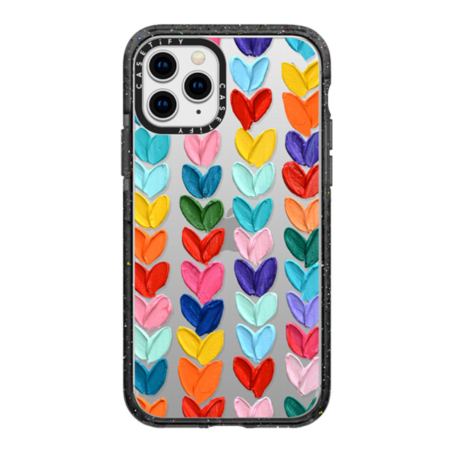 Ann Marie Coolick x CASETiFY iPhone 11 Pro ケース ブラック インパクトケース Clear Polka Daub Hearts