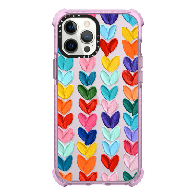 Ann Marie Coolick x CASETiFY iPhone 12 Pro Max ケース パープル ウルトラインパクトケース Clear Polka Daub Hearts Ann Marie Coolick x CASETiFY iPhone 12 Pro Max ケース パープル ウルトラインパクトケース Clear Polka Daub Hearts