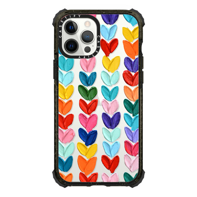 Ann Marie Coolick x CASETiFY iPhone 12 Pro Max ケース ブラック ウルトラインパクトケース Clear Polka Daub Hearts