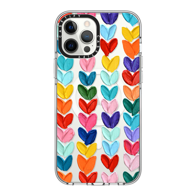 Ann Marie Coolick x CASETiFY iPhone 12 Pro Max ケース クリア クリア ケース MagSafe対応 Clear Polka Daub Hearts