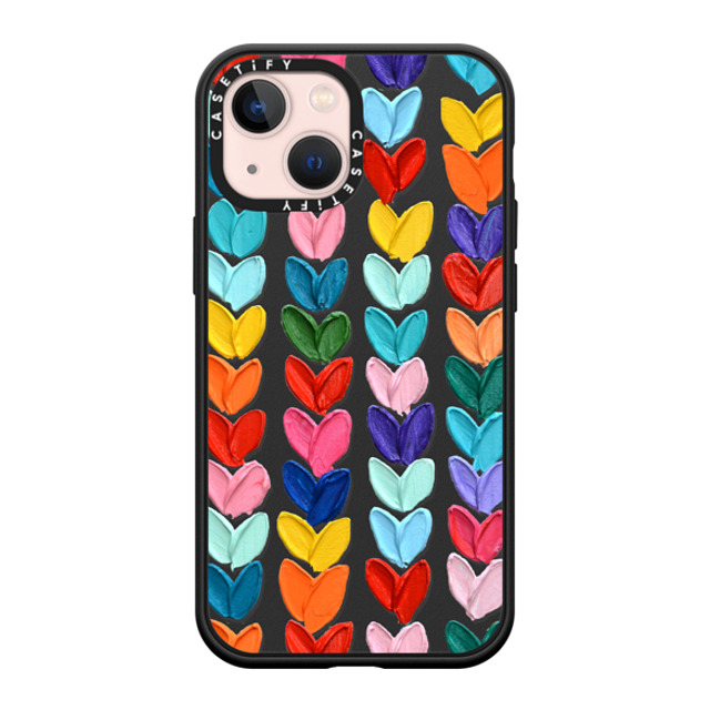 Ann Marie Coolick x CASETiFY iPhone 13 Mini ケース Heart,Love マットブラック インパクトケース MagSafe対応 Clear Polka Daub Hearts Father's Day Ann Marie Coolick x CASETiFY iPhone 13 Mini ケース Heart,Love マットブラック インパクトケース MagSafe対応 Clear Polka Daub Hearts Father's Day