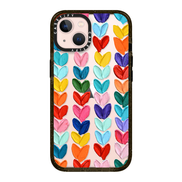 Ann Marie Coolick x CASETiFY iPhone 13 ケース ブラック インパクトケース Clear Polka Daub Hearts