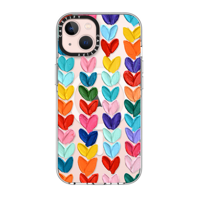 Ann Marie Coolick x CASETiFY iPhone 13 ケース クリア クリア ケース MagSafe対応 Clear Polka Daub Hearts