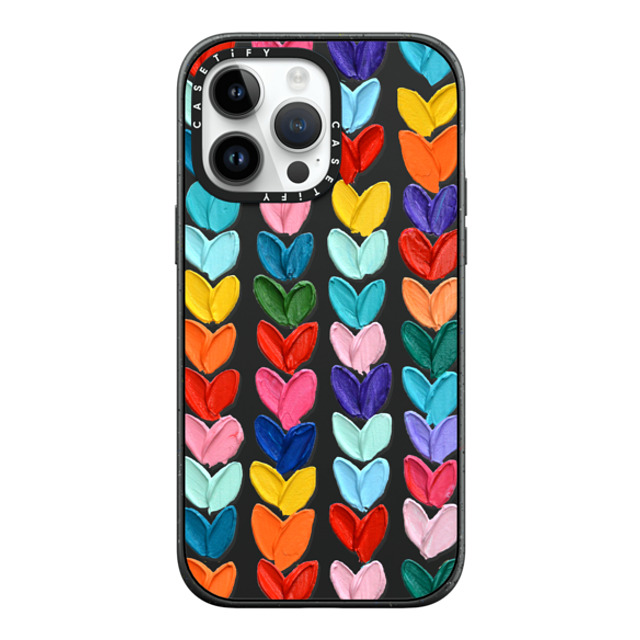 Ann Marie Coolick x CASETiFY iPhone 14 Pro Max Case Matte Black Impact Case Clear Polka Daub Hearts Ann Marie Coolick x CASETiFY iPhone 14 Pro Max Case Matte Black Impact Case Clear Polka Daub Hearts