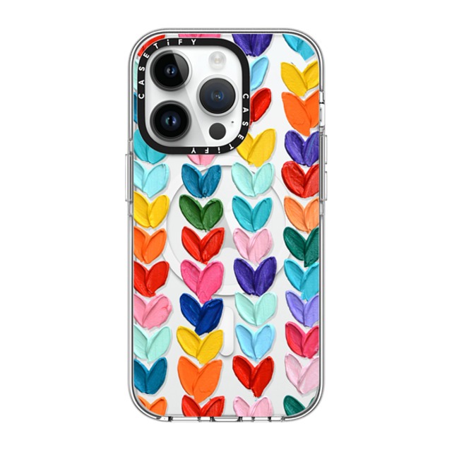 Ann Marie Coolick x CASETiFY iPhone 14 Pro ケース クリア クリア ケース MagSafe対応 Clear Polka Daub Hearts