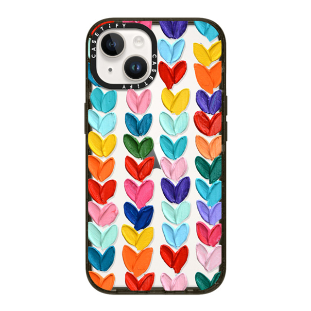 Ann Marie Coolick x CASETiFY iPhone 14 ケース ブラック インパクトケース Clear Polka Daub Hearts