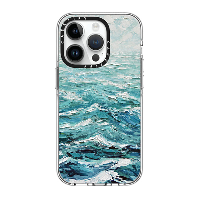 Ann Marie Coolick x CASETiFY iPhone 14 Pro ケース クリア クリア ケース MagSafe対応 Windswept Sea