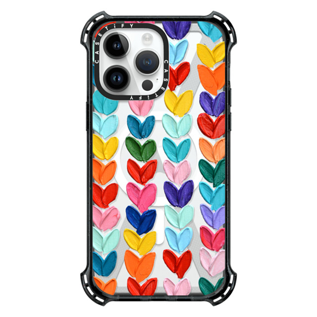 Ann Marie Coolick x CASETiFY iPhone 14 Pro Max Case Black バウンスケース Clear Polka Daub Hearts Ann Marie Coolick x CASETiFY iPhone 14 Pro Max Case Black バウンスケース Clear Polka Daub Hearts