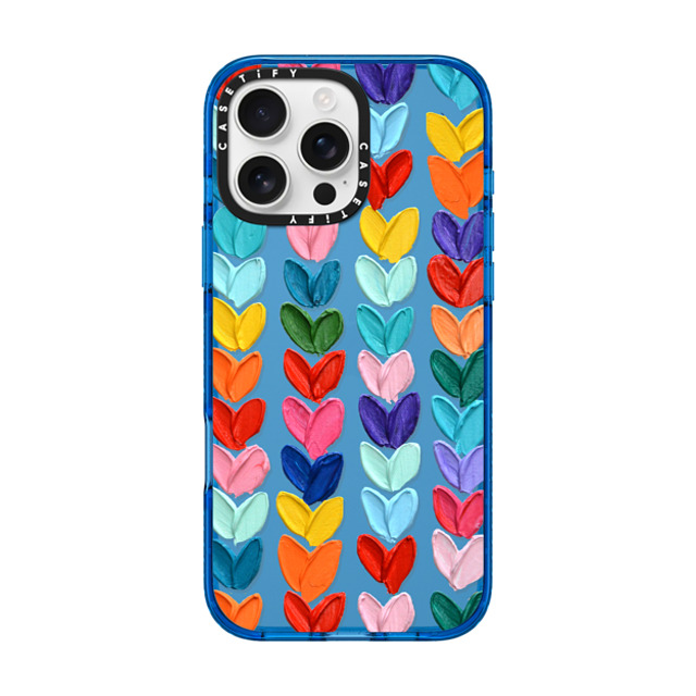 Ann Marie Coolick x CASETiFY iPhone 16 Pro Max Case スカイブルー Impact Case Clear Polka Daub Hearts Ann Marie Coolick x CASETiFY iPhone 16 Pro Max Case スカイブルー Impact Case Clear Polka Daub Hearts