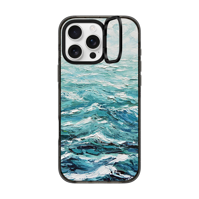 Ann Marie Coolick x CASETiFY iPhone 16 Pro Max ケース ブラック インパクトリングスタンドケース MagSafe対応 Windswept Sea