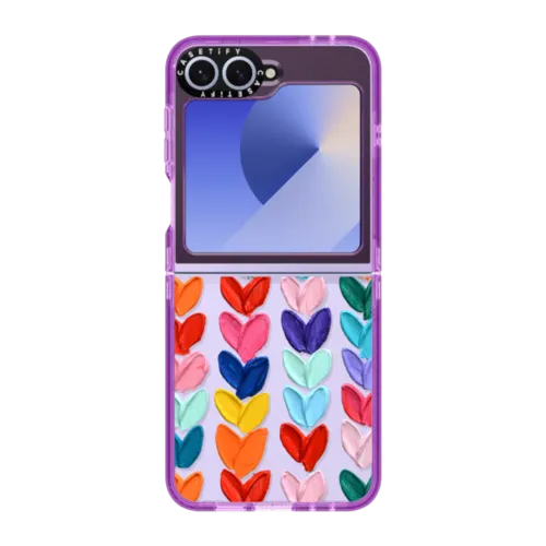Galaxy Z Flip6 - Clear Polka Daub Hearts