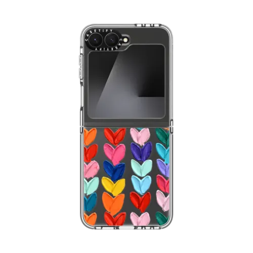 Galaxy Z Flip7 FE - Clear Polka Daub Hearts