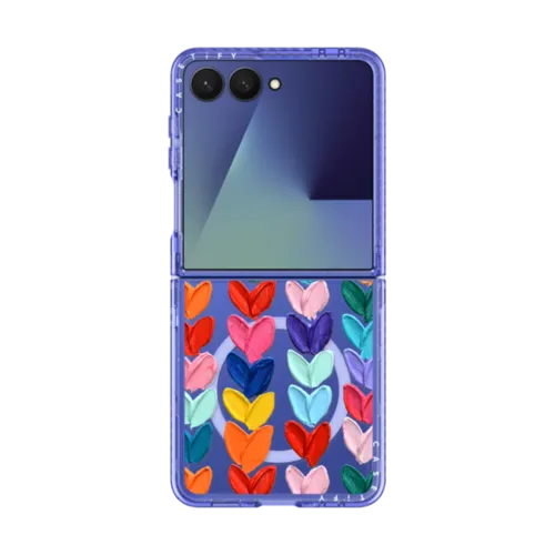 Galaxy Z Flip7 - Clear Polka Daub Hearts