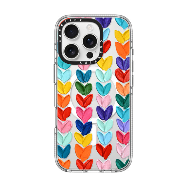 Ann Marie Coolick x CASETiFY iPhone 16 Pro ケース クリア クリア ケース MagSafe対応 Clear Polka Daub Hearts