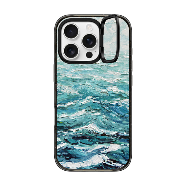 Ann Marie Coolick x CASETiFY iPhone 16 Pro ケース ブラック インパクトリングスタンドケース MagSafe対応 Windswept Sea