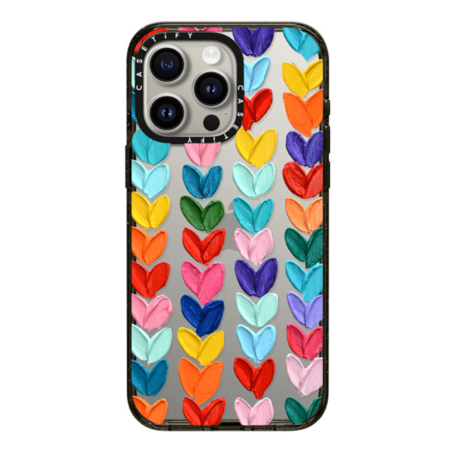 Ann Marie Coolick x CASETiFY iPhone 15 Pro Max ケース ブラック インパクトケース Clear Polka Daub Hearts