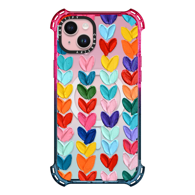 Ann Marie Coolick x CASETiFY iPhone 15 Plus Case Cotton Candy バウンスケース Clear Polka Daub Hearts Ann Marie Coolick x CASETiFY iPhone 15 Plus Case Cotton Candy バウンスケース Clear Polka Daub Hearts