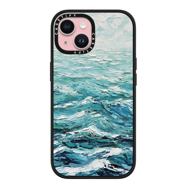 Ann Marie Coolick x CASETiFY iPhone 15 ケース マットブラック インパクトケース MagSafe対応 Windswept Sea