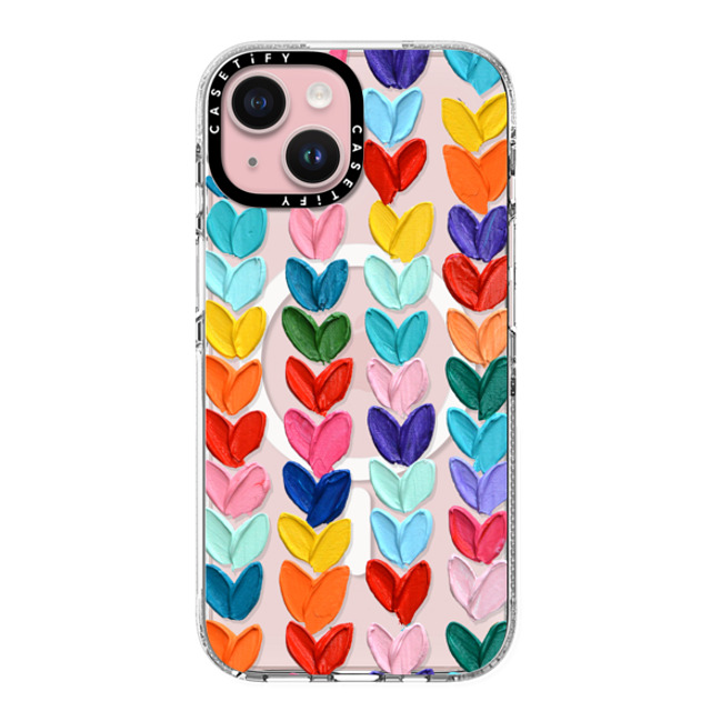 Ann Marie Coolick x CASETiFY iPhone 15 ケース クリア クリア ケース MagSafe対応 Clear Polka Daub Hearts