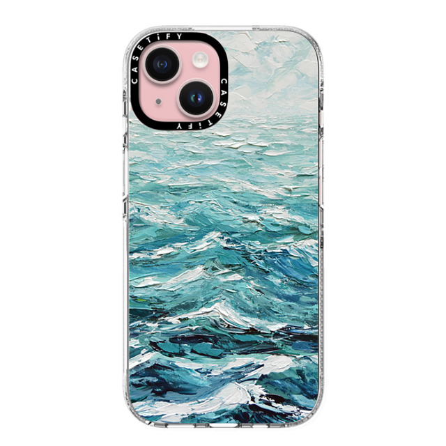 Ann Marie Coolick x CASETiFY iPhone 15 ケース クリア クリア ケース MagSafe対応 Windswept Sea