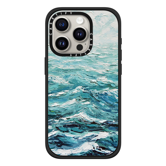 Ann Marie Coolick x CASETiFY iPhone 15 Pro ケース マットブラック インパクトケース MagSafe対応 Windswept Sea