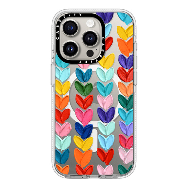 Ann Marie Coolick x CASETiFY iPhone 15 Pro ケース クリア クリア ケース MagSafe対応 Clear Polka Daub Hearts