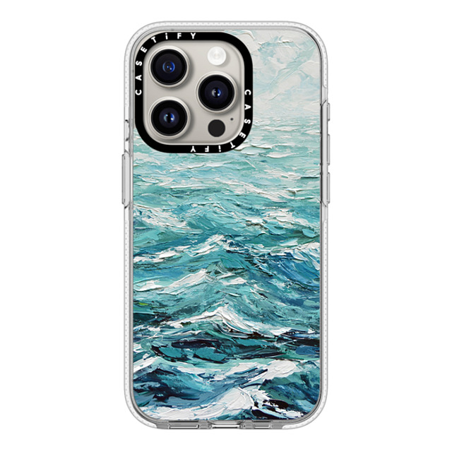 Ann Marie Coolick x CASETiFY iPhone 15 Pro ケース クリア クリア ケース MagSafe対応 Windswept Sea