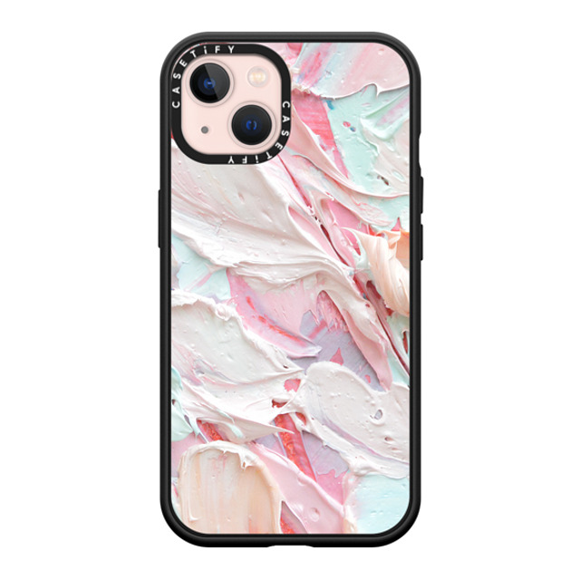 Ann Marie Coolick x CASETiFY iPhone 13 ケース マットブラック インパクトケース MagSafe対応 Pink Floral Frosting