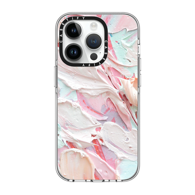 Ann Marie Coolick x CASETiFY iPhone 14 Pro ケース クリア クリア ケース MagSafe対応 Pink Floral Frosting