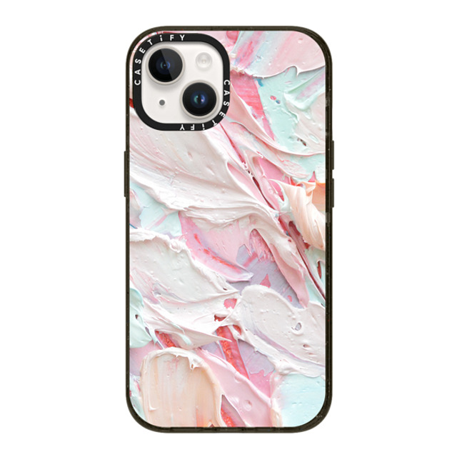 Ann Marie Coolick x CASETiFY iPhone 14 ケース ブラック インパクトケース Pink Floral Frosting